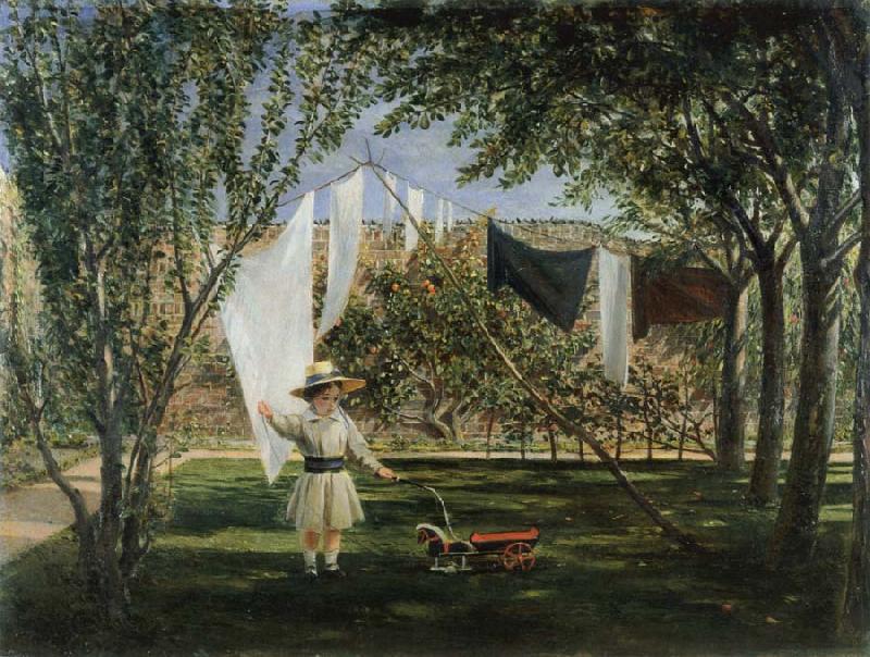 Charles Robert Leslie Child in a Garden with His Little Horse and Cart China oil painting art